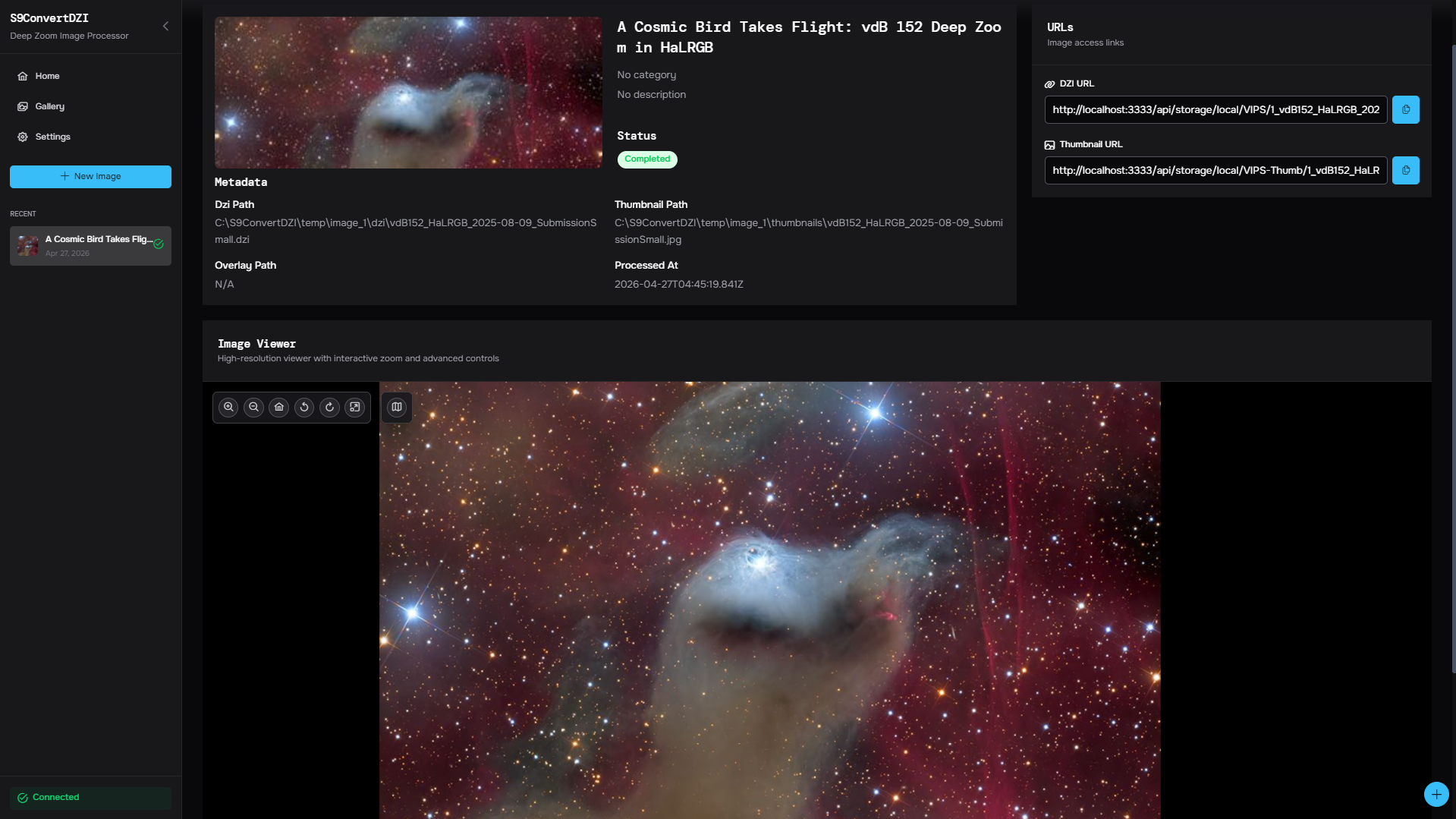 App de escritorio para procesamiento de imágenes astronómicas